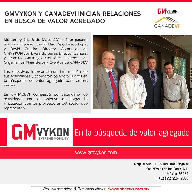 GMVykon y Canadevi iniciando relaciones empresariales